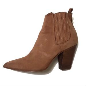 Aldo Camel Suede High Heel Booties | Western